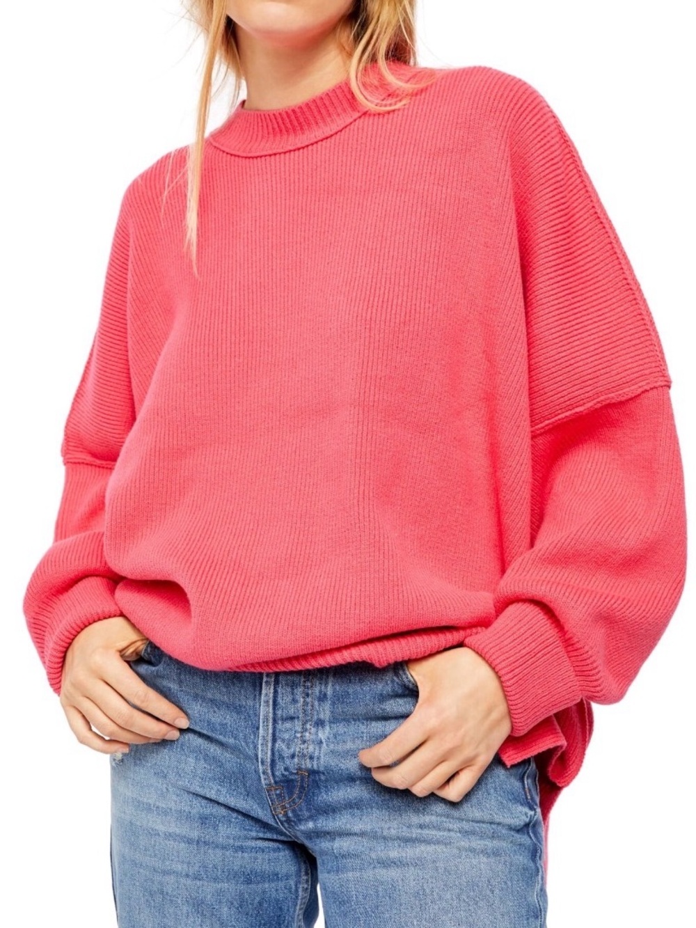 Free People - East Street tunic sweater - Coral Pink